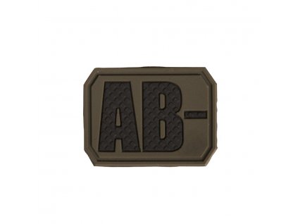 Nášivka plast 3D na suchém zipu krevní skupina AB- ZELENÁ