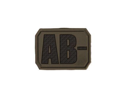 Nášivka plast 3D na suchém zipu krevní skupina AB- ZELENÁ