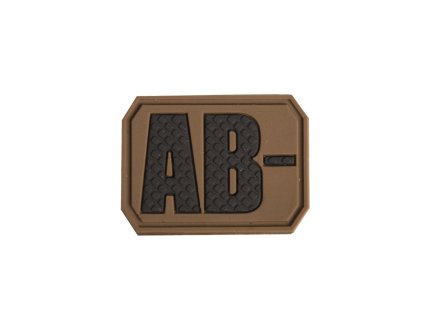 Nášivka plast 3D na suchém zipu krevní skupina AB- COYOTE
