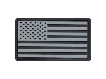Nášivka vlajka USA plast ČERNÁ/ŠEDÁ