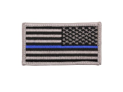 Nášivka USA vlajka reverzní MODRÁ linka VELCRO