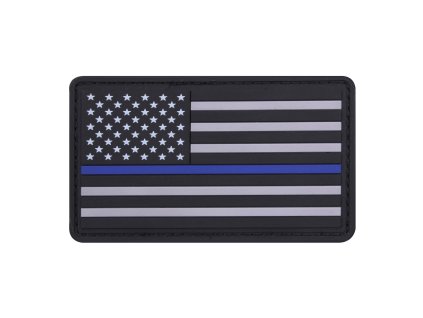 Nášivka USA vlajka MODRÁ linka plast VELCRO