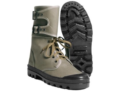 Boty COMANDO plátěné s přezkami ZELENÉ (velikost 39)