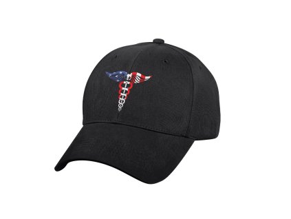 Čepice baseball barevný symbol CADUCEUS ČERNÁ