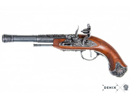 denix Flintlock pistol left handed India 18th C