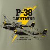 Triko P-38 LIGHTNING ZELENÉ (velikost L)