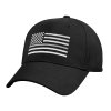 Čepice US vlajka se stříbrnou linkou ČERNÁ