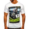 Bolf Pánské triko Police white (Velikost M)