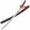 Dekorativní katana Shimazu v červeno-černém provedení