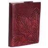 Červený kožený deník s ražbou listu - Outlet
