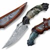 19002 lovecky damaskovy nuz dellinger majishan full damascus rwl 34 s kozenym pouzdrem b