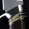 4293 10 lovecky damaskovy nuz dellinger classic ebony full damascus s mamuti fosilii kozene pouzdro k