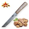 4575 damaskovy lovecky nuz dellinger damask tanto walnut s kozenym pouzdrem