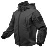 Bunda TACTICAL s kapucí softshell ČERNÁ (velikost 3XL)