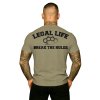 Pánské triko LEGAL LIFE Break The Rules khaki (Velikost M)