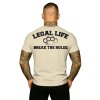 Pánské triko LEGAL LIFE Break The Rules cream (Velikost M)