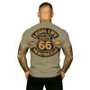 Pánské triko LEGAL LIFE Route 66 khaki (Velikost M)