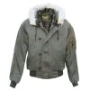 Bunda pilotní aljaška N-2B VINTAGE s kapucí ZELENÁ (velikost L)