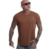 Pánské triko Yakuza Plain Regular Basic 25048 brown (Velikost L)