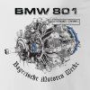 Triko s leteckým motorem BMW 801 BÍLÉ (velikost L)