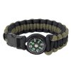 Náramek SURVIVAL PARACORD s kompasem ZELENO-ČERNÝ (velikost 9)