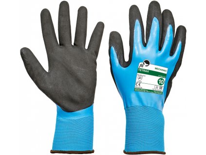 TETRAX rukavice máčené v latexu - Modrá