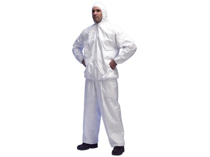 TYVEK HOOD JACKET WITH ZIP bunda jednorázová - Bílá