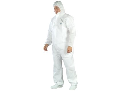 White SMS overal ochranný jednorázový - Bílá