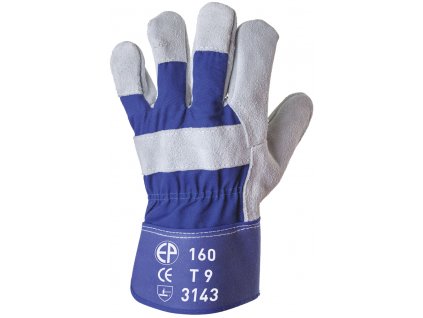 COWHIDE-CUTGLOVES,3143,GREY/BLUE_10 rukavice kombinované