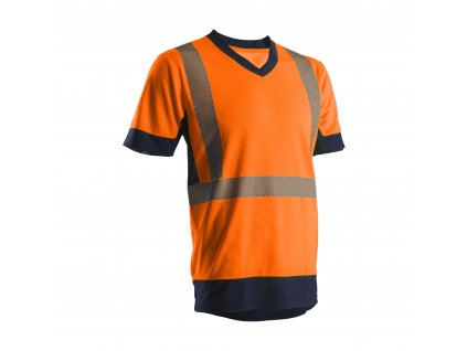 KYRIO HI-VIS tričko s krátkým rukávem - Oranžová/Navy