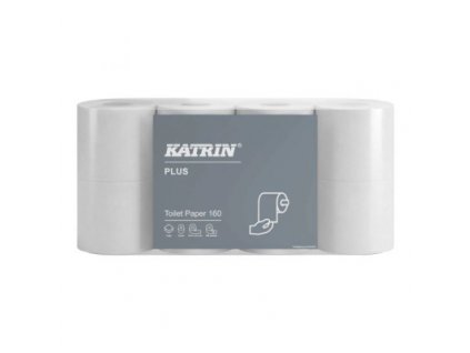 Toaletní papír KATRIN PLUS 150út. 3vrst. celuloza bílý 8rolí v balení 16525