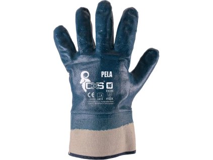 CXS PELA rukavice máčené v nitrilu - Modrá
