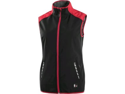 CXS HEBRON vesta softshellová dámská - Černá/Červená - DOPRODEJ