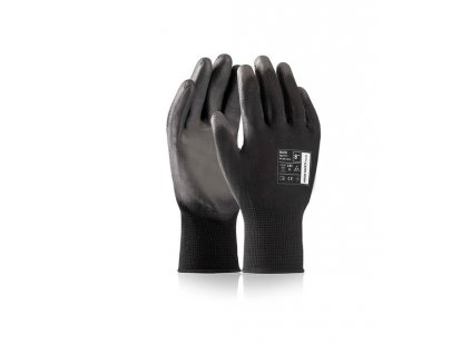 ARDONSAFETY/BUCK BLACK rukavice máčené bezešvé - Černá