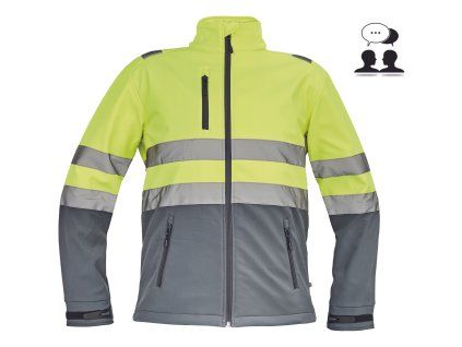 GRANADA HI-VIS bunda softshellová - Žlutá/Šedá