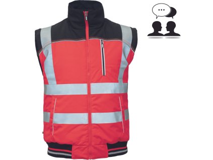 KNOXFIELD HV-VIS PS vesta zateplená oboustranná - Červená