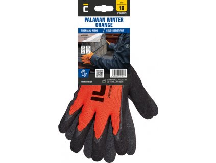 PALAWAN WINTER rukavice máčené zimní - HV oranžová - Prodejní blistr