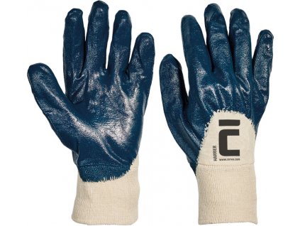 HARRIER rukavice máčené v nitrilu - Modrá