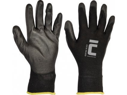 BUNTING BLACK rukavice máčené bezešvé - Černá
