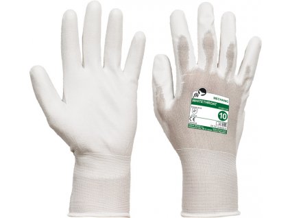 WHITETHROAT rukavice máčené v PU - Bílá - DOPRODEJ