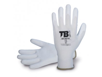 TB 500 URETAN rukavice máčené - Bílá