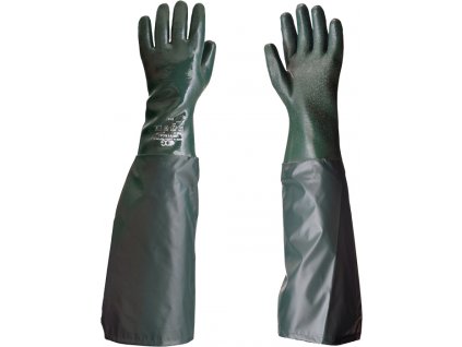 UNIVERSAL ZDRSNĚNÉ 5 cm rukavice chemické - Zelená