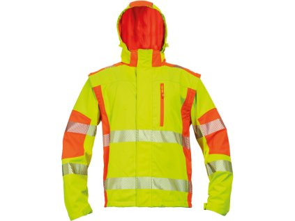 LATTON 2v1 bunda softshellová -HI-VIS Žlutá/Oranžová