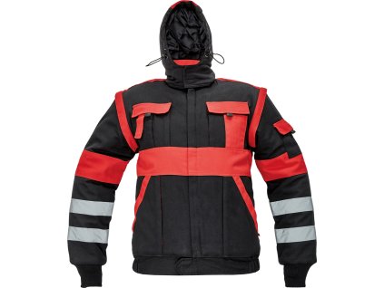 MAX WINTER RFLX 2v1 bunda blůza zimní - Černá/Červená