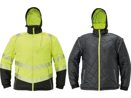 KNOXFIELD PROFI HI-VIS 4v1 bunda zimní oboustranná - Žlutá/Černá