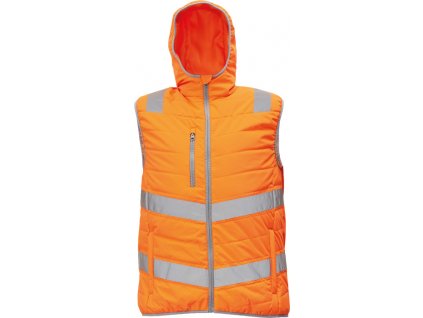 MONTROSE HI-VIS vesta zateplená s kapucí - Oranžová