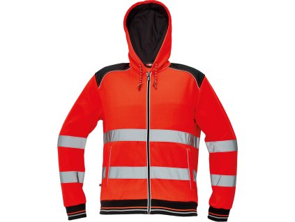 KNOXFIELD HI-VIS mikina s kapucí - Červená