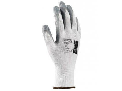 NITRAX BASIC rukavice máčené bezešvé -Bílá/Šedá - Prodejní blistr