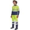 LEON HI-VIS polokošile s dlouhým rukávem - Oranžová/Navy - DOPRODEJ