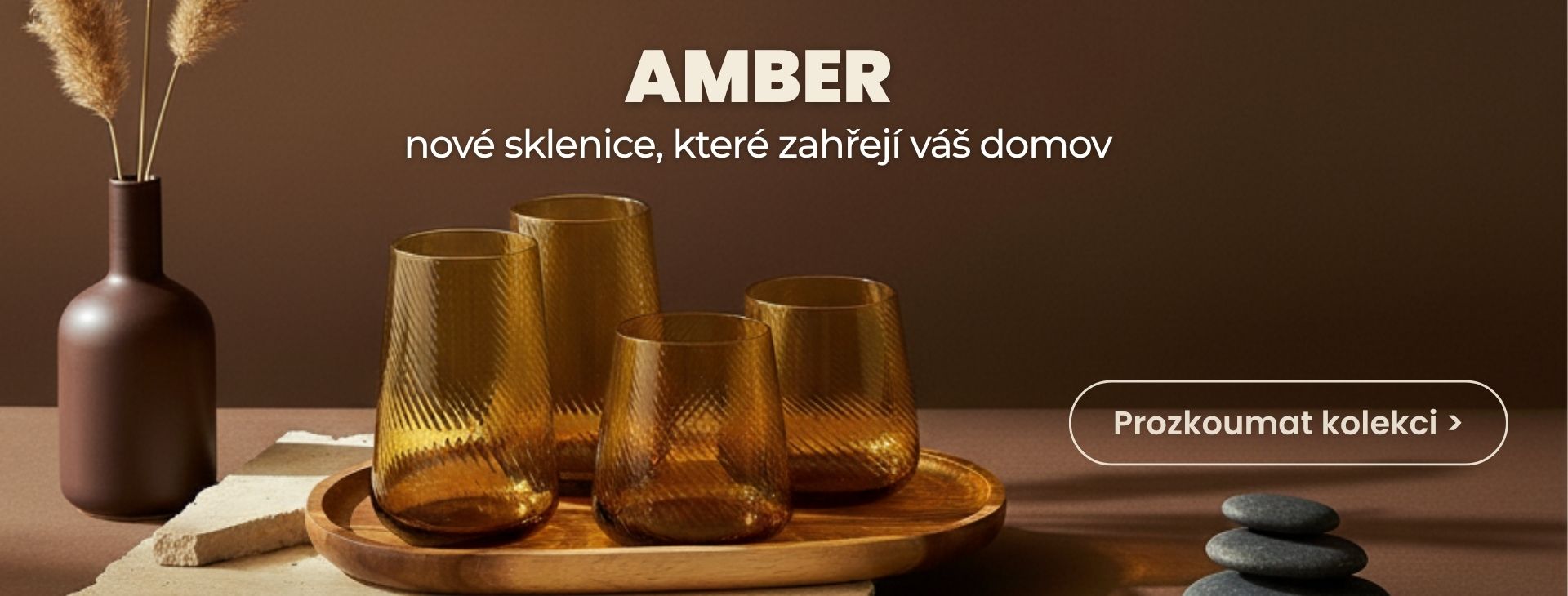 Novinka sklenice amber
